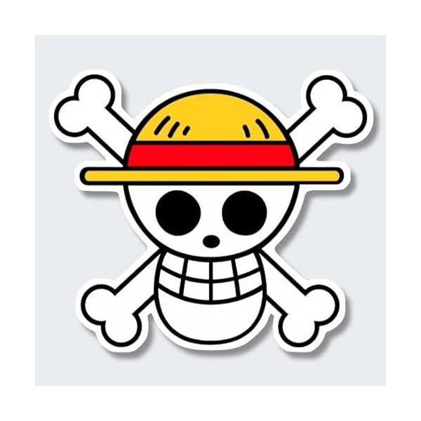 One Piece, Drapeau Personnel - Monkey D. Luffy, Sticker Autocollant Plusieurs Tailles, Super Prix 5 cm de Large 