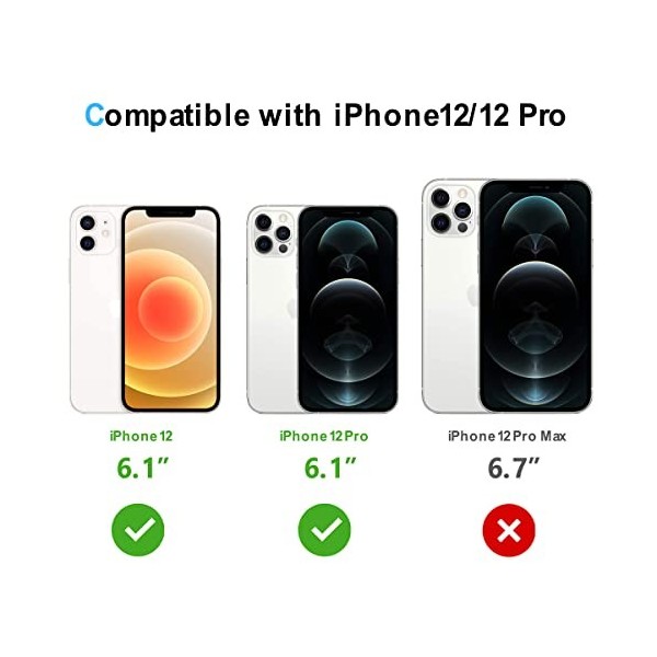 Whioltl Coque pour iPhone 12 et iPhone 12 Pro, Transparente Silicone TPU Bumper Housse Case Cover, Anti-Jaunissement & Anti-R