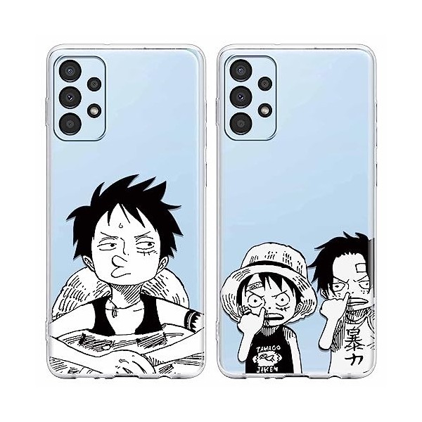 2 Pièces Coque pour Samsung Galaxy A13 4G 6,6 Pouce, Antichoc Doux TPU Silicone Protection Housse, Étui de Téléphone Anime Lu