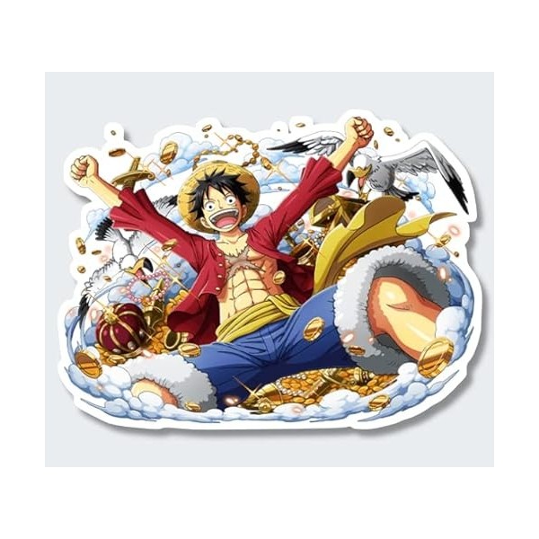 France Blasons One Piece, Monkey D. Luffy trésor, Sticker Autocollant Plusieurs Tailles, Super Prix 5 cm de Large 