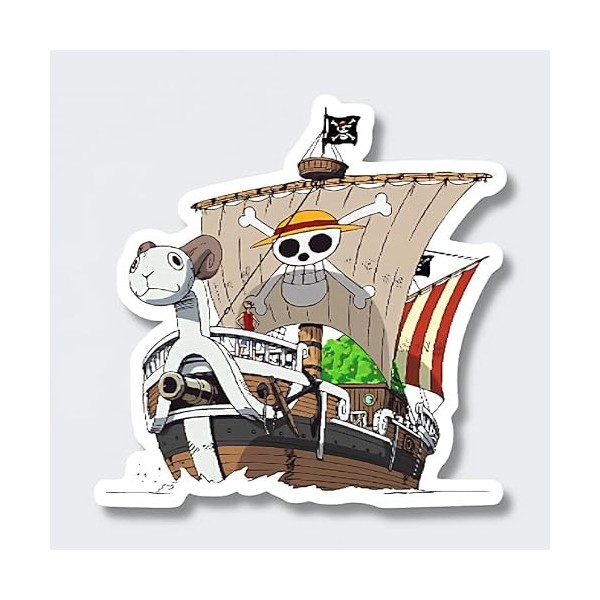 France Blasons One Piece, Navire - Vogue Merry, Sticker Autocollant Plusieurs Tailles, Super Prix 5 cm de Large 