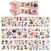 AOOWU Tatouage Temporaires pour Enfant, 12PCS Etanche Tatouage Chiots Mignons Kit Tatoo, Fournitures de Fête dAnniversaire A