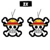 2x Ruffy One Piece Anime Parfum désodorisant pour voiture, Sentorette Voiture, sentorette auto, Arbre parfumé pour voiture, D