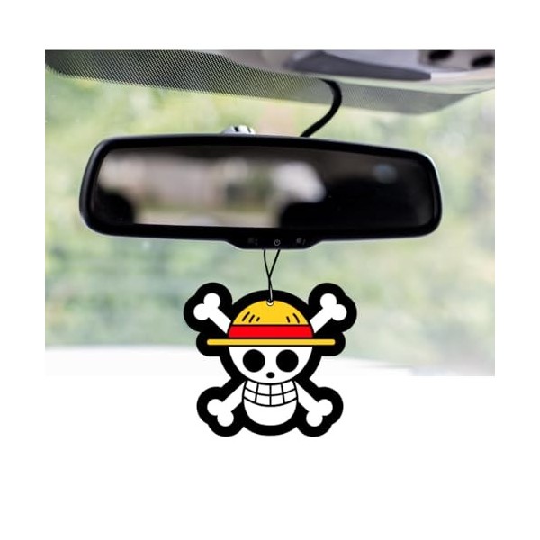 2x Ruffy One Piece Anime Parfum désodorisant pour voiture, Sentorette Voiture, sentorette auto, Arbre parfumé pour voiture, D