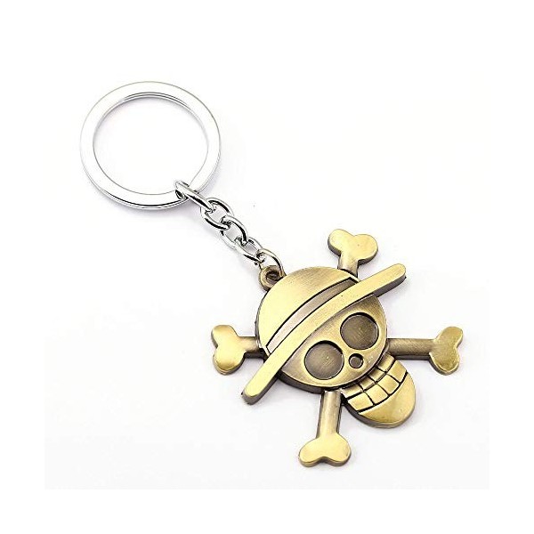 Générique One Piece Porte-clés Métal Luffy Logo Straw Hat Skull Face lEquipage du Chapeau de Paille