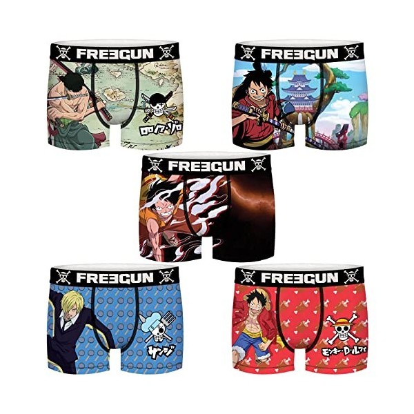 FREEGUN Boxer Garçon One Piece 14-16 Ans, Monkey D. Luffy OP2 