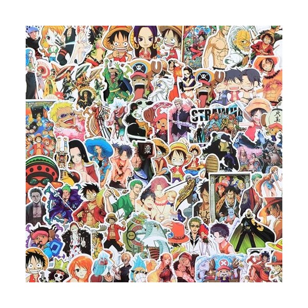 Autocollant One Piece, Stickers One Piece, 120PCS Stickers Kawaii, Étanches Vinyle Autocollants, Autocollant Kawaii Cute, One