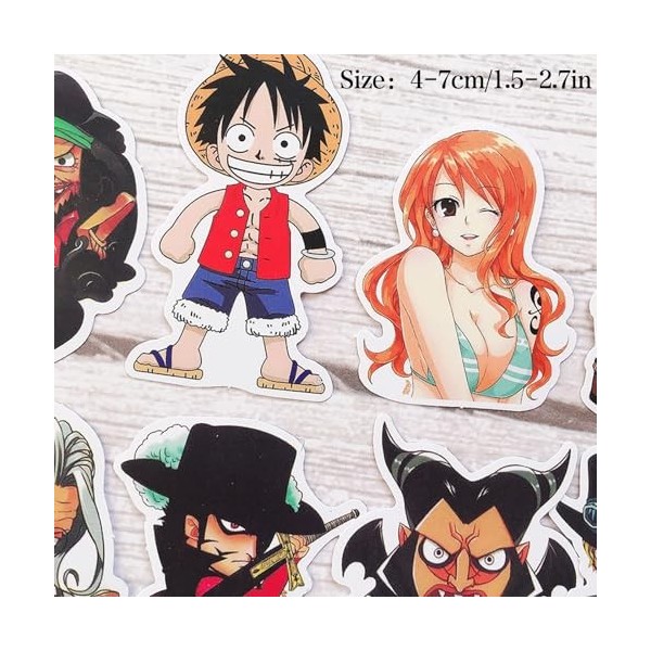 Autocollant One Piece, Stickers One Piece, 120PCS Stickers Kawaii, Étanches Vinyle Autocollants, Autocollant Kawaii Cute, One