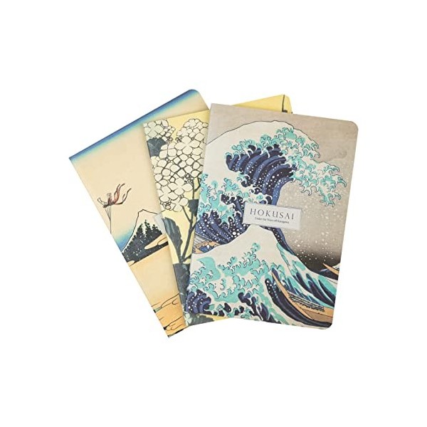 Kokonote - Lot de 3 Carnets Hokusai | Carnet de Notes A6, Notebook, Carnet de Voyage, Carnet de Recettes, Journal Intime