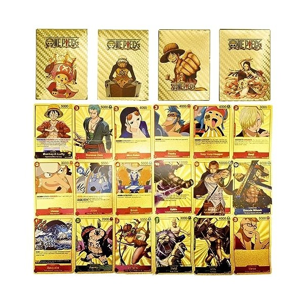 OCDSLYGB 1 Jeux de 55 Cartes Or à Collectionner en Le Roi Voleur de Mer,Straw Hat Crew Starter Deck,Jeux de Famille Amusants 