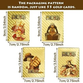 OCDSLYGB 1 Jeux de 55 Cartes Or à Collectionner en Le Roi Voleur de Mer,Straw Hat Crew Starter Deck,Jeux de Famille Amusants 