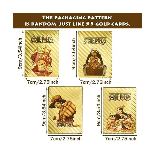 OCDSLYGB 1 Jeux de 55 Cartes Or à Collectionner en Le Roi Voleur de Mer,Straw Hat Crew Starter Deck,Jeux de Famille Amusants 
