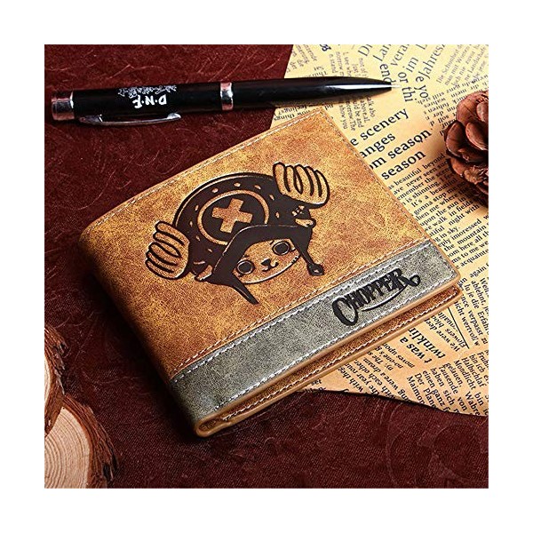 NUANDI Anime Portefeuille One Piece Cosplay Étudiant Mince Portefeuille Imprimé Cuir Synthétique Porte Carte Crédit