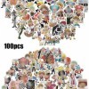 100 Pièces Anime Mixte Autocollants,Animé ImperméAble Stickers Set,Enfants Anime Autocollants,Autocollants De Dessin Animé Ja
