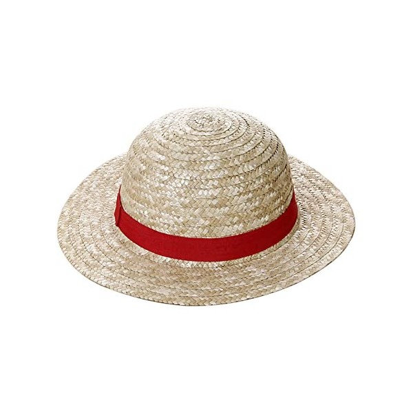 EHOTER One Piece Chapeau De Paille Luffy Monkey D. Luffy Cosplay Chapeau Multifonctionnel Crème Solaire Chapeau De Paille Cos