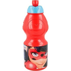 ALMACENESADAN 2651 - Bouteille de sport Lady Bug - Miraculous - Capacité 400 ml - Produit en plastique - Sans BPA
