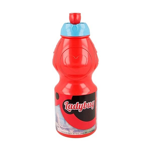 ALMACENESADAN 2651 - Bouteille de sport Lady Bug - Miraculous - Capacité 400 ml - Produit en plastique - Sans BPA