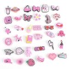 Pins pour Crocs, 30 pcs Charmes de Chaussure Rose Breloque Bijoux Accessoires Décoratif à Clips Motif Animé Ornement de Sabot