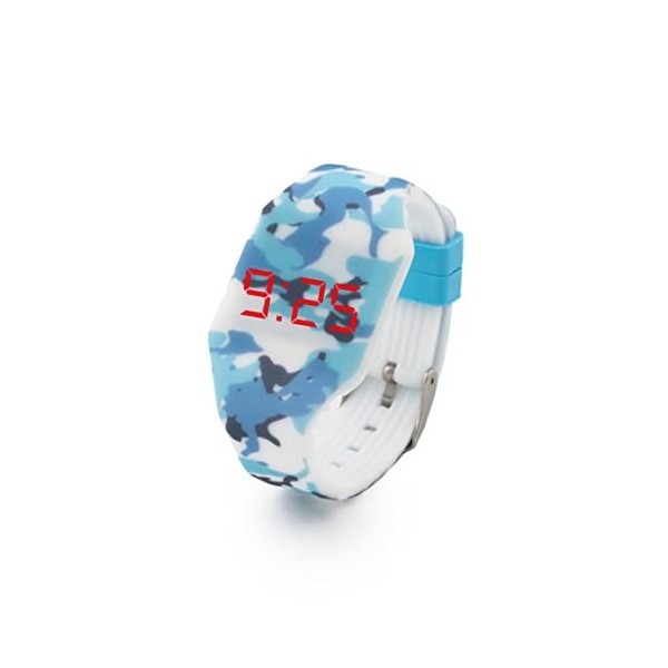 Kiddus Digital LED Montre pour Filles, garçons, Ados. Batterie Japonaise de Longue durée remplaçable. Montre-Bracelet en Sili