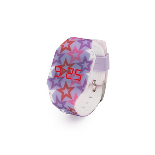 Kiddus Digital LED Montre pour Filles, garçons, Ados. Batterie Japonaise de Longue durée remplaçable. Montre-Bracelet en Sili
