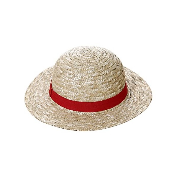 EHOTER Chapeau De Paille Chapeau Pour Enfants Cosplay Chapeau Plats Japonais Dessin Animé Multifonctionnel Crème Solaire Chap