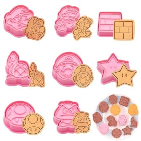 8 Pièces 3D Moule Biscuit Cookie Cutter Cartoon Moule Biscuit Set 3D Emporte Pièces Moule à Biscuit en Plastique Ensemble de
