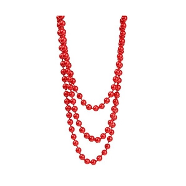 Perfeclan Pull En Perles de Verre Rouge One Piece Long Collier En Relief de Haute Qualité