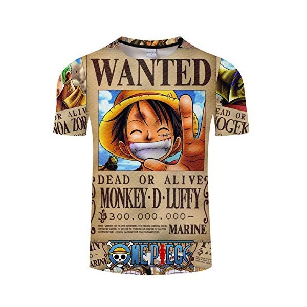 CHENMA Hommes One Piece Imprimé à Manches Courtes et à Manches Courtes T-Shirt Regular Fit