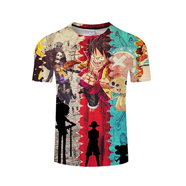 CHENMA Hommes One Piece Imprimé à Manches Courtes et à Manches Courtes T-Shirt Regular Fit