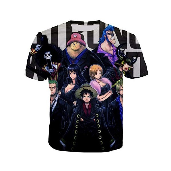 CHENMA Hommes One Piece Imprimé à Manches Courtes et à Manches Courtes T-Shirt Regular Fit