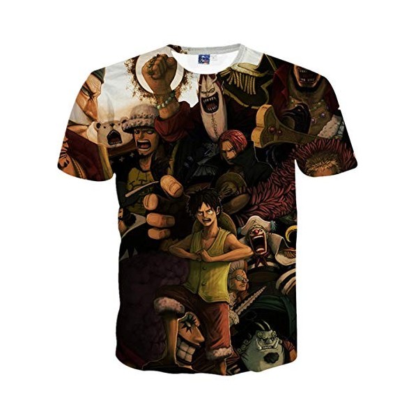 CHENMA Hommes One Piece Imprimé à Manches Courtes et à Manches Courtes T-Shirt Regular Fit