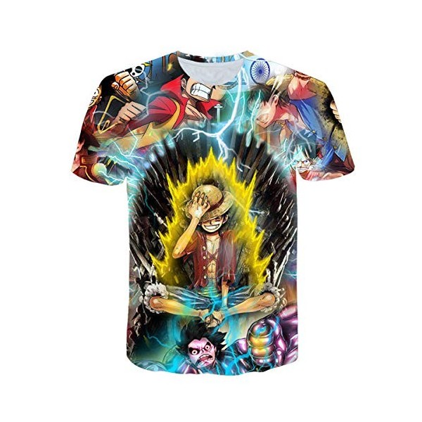 CHENMA Hommes One Piece Imprimé à Manches Courtes et à Manches Courtes T-Shirt Regular Fit
