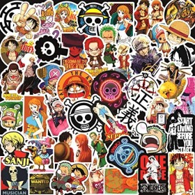 Stickers One Piece, Autocollants One Piece, 100PCS Stickers Manga, Stickers Anime Luffy, Graffiti Autocollants, Étanches Stic
