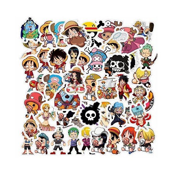 Stickers One Piece, Autocollants One Piece, 100PCS Stickers Manga, Stickers Anime Luffy, Graffiti Autocollants, Étanches Stic