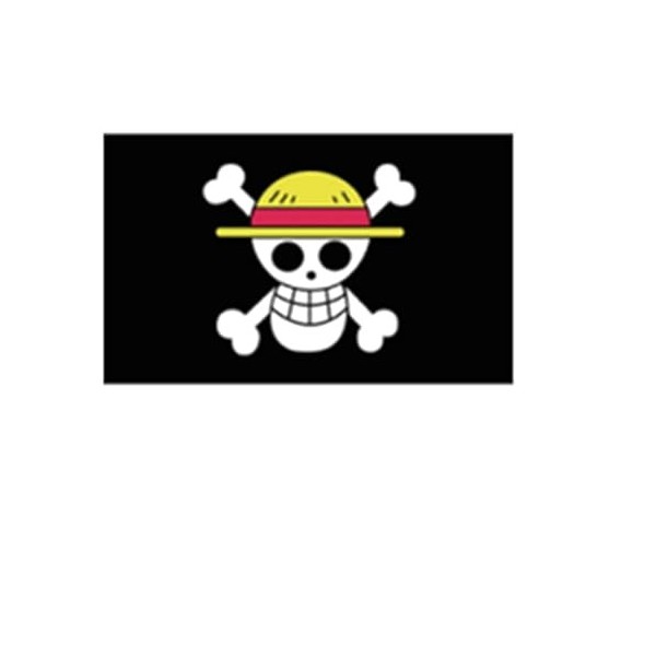 Stormflag Drapeau Skull Luffy 90x150cm Drapeau avec ruban de paille 3x5ft en polyester 90g avec œillets et Double couture