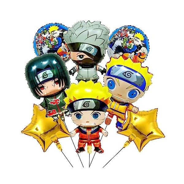 8 Pièces Naruto Anniversaire Décoration Ballons,Naruto Film Daluminium Ballons,Ballon Anniversaire Naruto,Naruto Party Decor