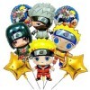 8 Pièces Naruto Anniversaire Décoration Ballons,Naruto Film Daluminium Ballons,Ballon Anniversaire Naruto,Naruto Party Decor