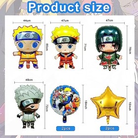 8 Pièces Naruto Anniversaire Décoration Ballons,Naruto Film Daluminium Ballons,Ballon Anniversaire Naruto,Naruto Party Decor