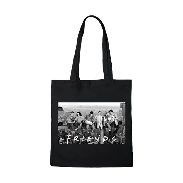 FRIENDS TOTE BAG, REFERENCE : BWFRIENBB006, NOIR, 38 X 40 CM