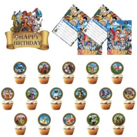 27 Pièces Pirates Roi Cake Topper Anime Anniversaire Topper de Gâteau Party Gâteau Décoration Fournitures pour Enfants Fête D