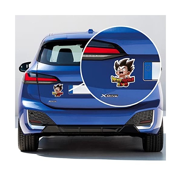 Sticker voiture petit sayain a bord 13x15cm vinyle haute qualité, bébé à bord, style : moderne, 100% français, toute surface 