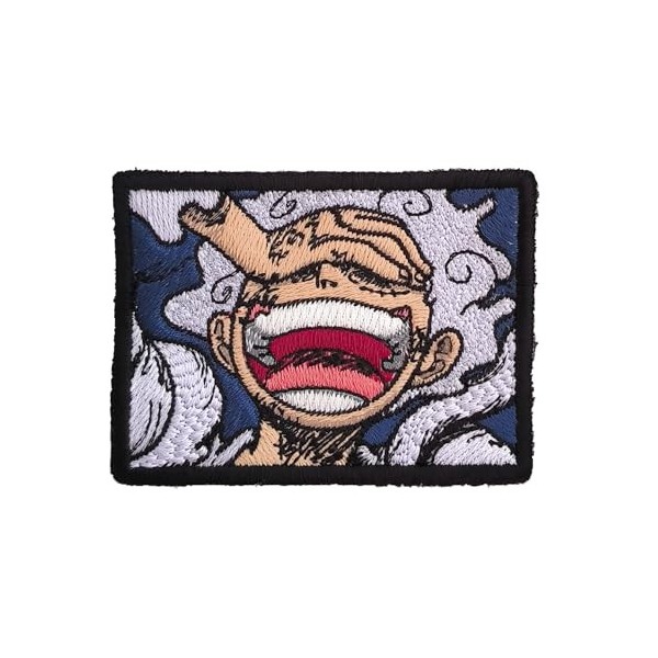 VALKYNEA Patch brodé 100 % inspiré des fans danimation / Luffy Gear 5 / Patch EMBROIDERY / Applique brodée 8 cm x 6 cm, the