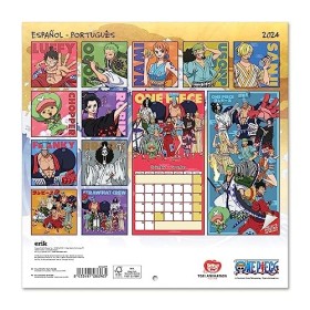 Grupo Erik Calendrier 2024 mural One Piece - Planificateur mensuel 30 x 30 cm | Calendrier manches 2024
