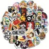 One Piece Autocollant, One Piece Stickers 100Pcs, Ubephant Autocollants Imperméables Ordinateur Planche à Roulette Bagages St