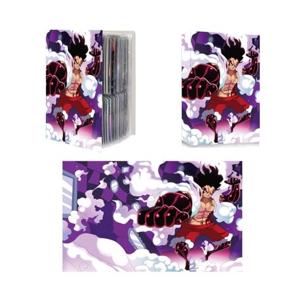 One Piece Card Binder CBOSNF Livre Rangement Protège Carte,Luffy Classeur Carte Cartes,Cartes Collectionner Livre avec Fermet