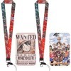 LGQHCE One Piece Lanyard avec Porte Badges, 2PCS Dessin Animé Lanière avec Porte-Cartes de One Piece Lanière Cordon Tour de C