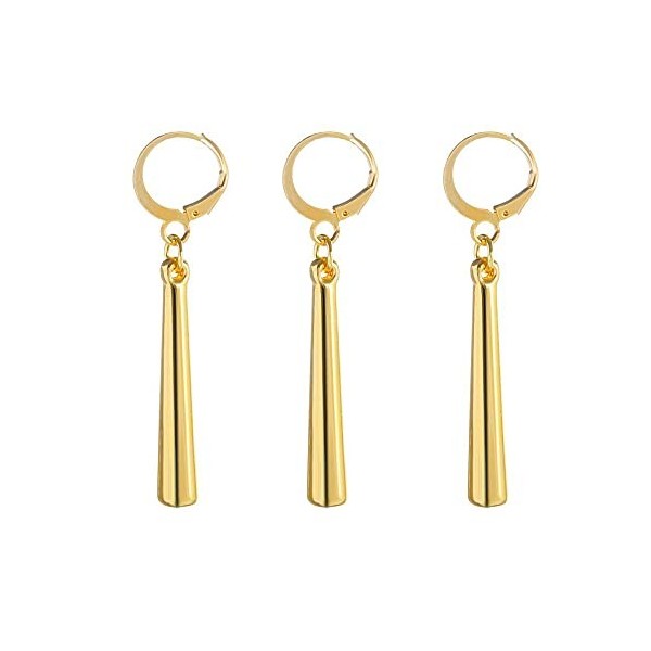TANHULU 3 Boucles doreilles Anime Boucles doreilles Boucles doreilles Or avec Clip Anime Accessoires Barre Verticale