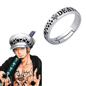qxEMMLIA Anneau daccessoires de Cosplay danime pour One Piece Trafalgar D. Water Law, Anneau réglable Accessoires de Bijoux