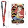 LGQHCE One Piece Lanyard avec Porte Badges, 2PCS Dessin Animé Lanière avec Porte-Cartes de One Piece Lanière Cordon Tour de C