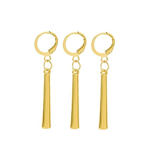 Zaky One P. Zoro Lot de 3 boucles doreilles à clip en or pour cosplay Anime Cosplay Accessoires de barre verticale, Zinc